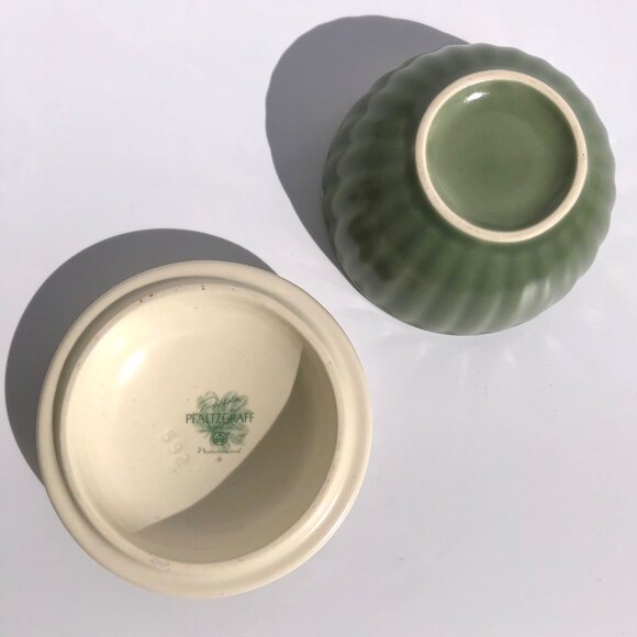 Pfaltzgraff Naturewood Votive Candle Bowl Trinket Dish Lid Beehive Bee Green 592 - Picture 10 of 16